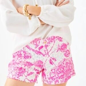 Lilly Pulitzer, Kelly Lace shorts, Pink and White